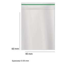 Sachet zip transparent | 40 x 60 mm | Lot de 1000