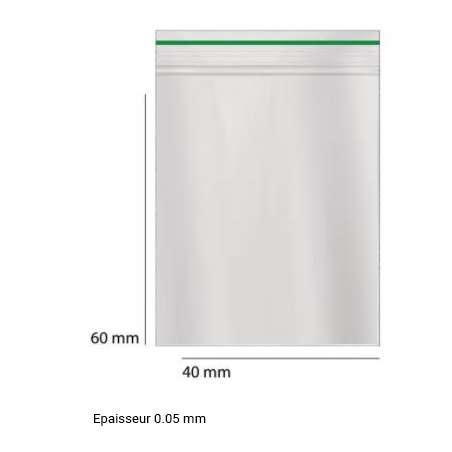 Sachet Plastique Zip 55x65 transparents feuille cannabis (0,06 mm)