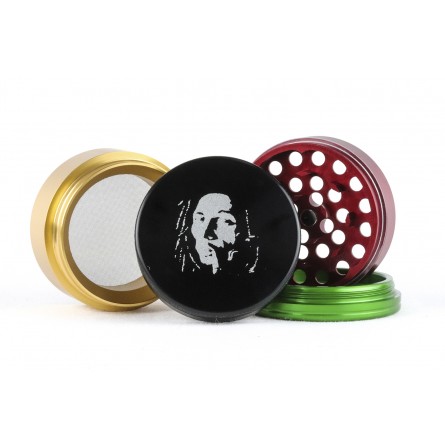 Grinder Emietteur 4 parties Rasta Bob - 40mm Grinder Emietteur 4 parties Rasta Bob - 40mm