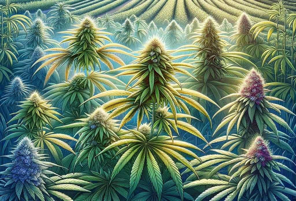 Illustration de plants de cannabis sains