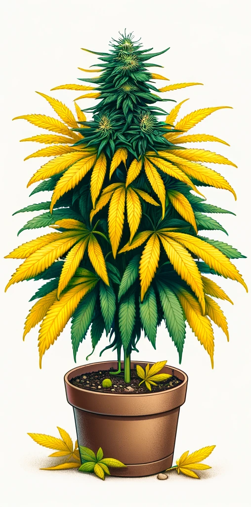 Plant avec feuilles jaunes