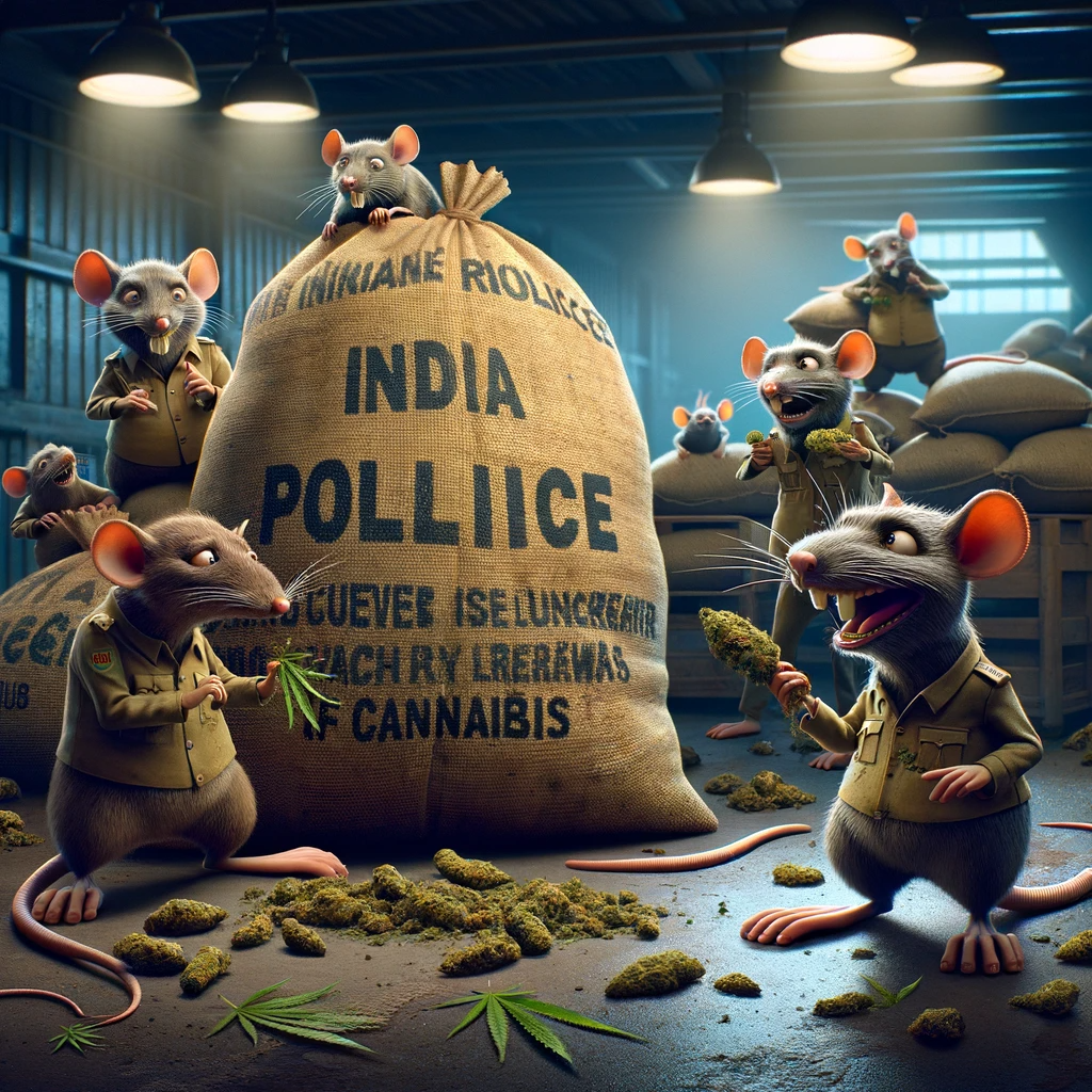 Des rats se riant de la police Indienne