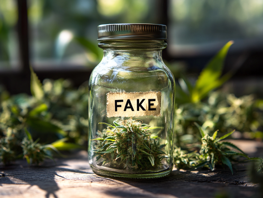 Cannabis synthétique dangereux dans un bocal en verre