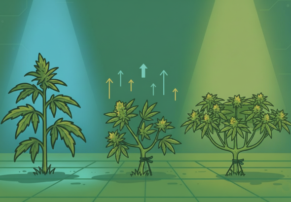 LST sur un plant de cannabis
