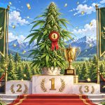 Top des meilleures variétés Sativa 2026, illustration style manga coloré