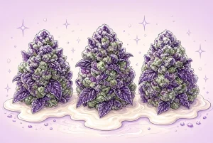 Meilleures variétés Gelato de cannabis, illustration style manga coloré