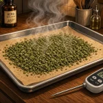 Décarboxylation du cannabis, illustration style manga coloré
