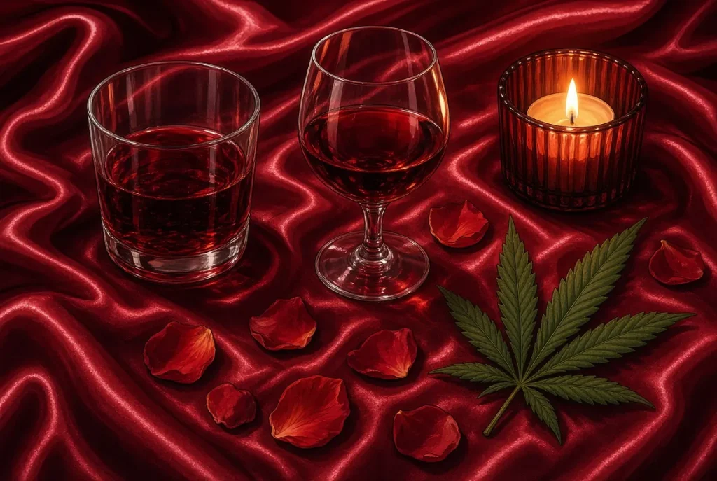 Cannabis et sexualité, illustration style manga coloré