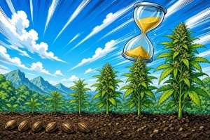 Fast Buds, spécialistes de l'autofloraison, illustration style manga coloré