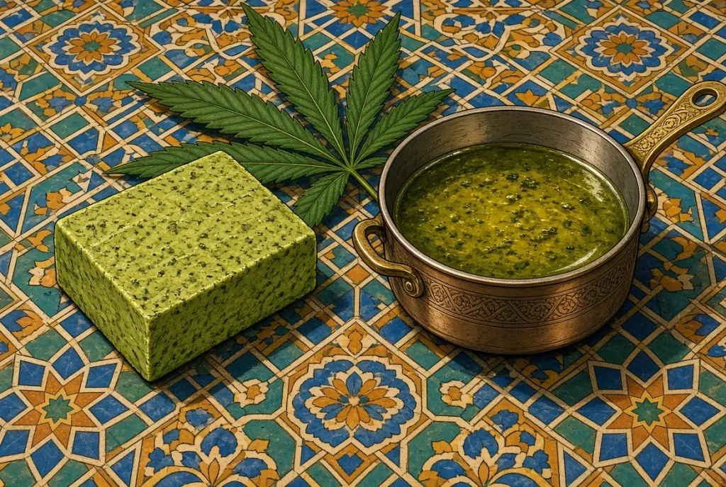 Le beurre de Marrakech au cannabis, illustration style manga coloré