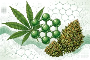 Tout savoir sur le THC, molécule, illustration style manga coloré