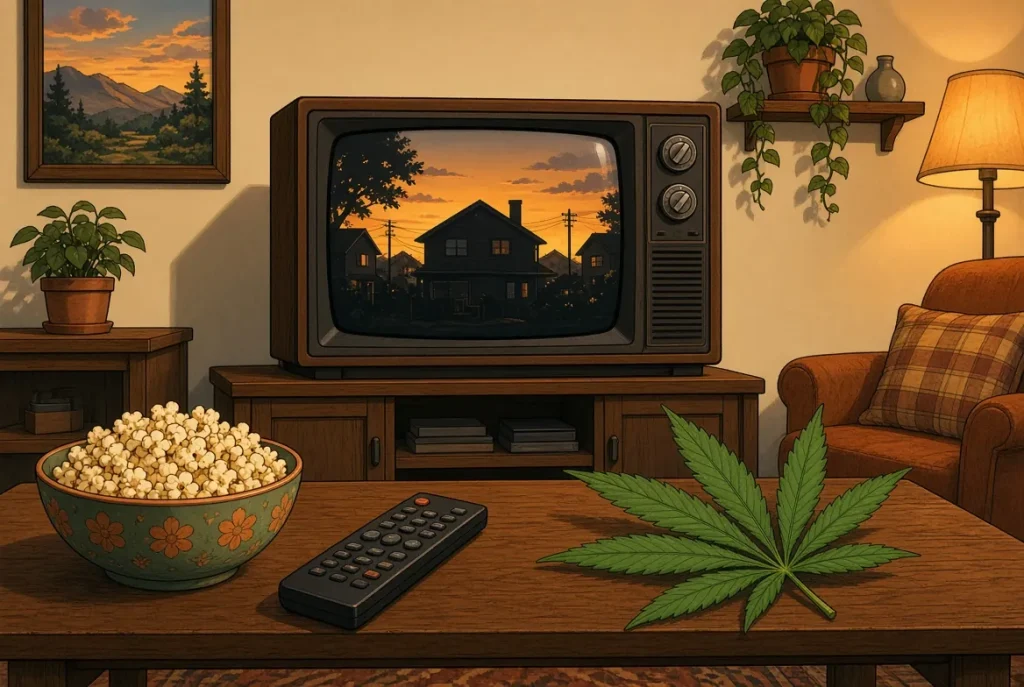 Weeds, série sur le cannabis, illustration style manga coloré